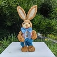 thumbnail image 3 of 14-Inch Outdoor Easter Bunny Decor, 35cm Tall Faux Rush Rabbit Statue, Weather-Resistant for Garden, Patio & Spring Landscape Display E, 3 of 4