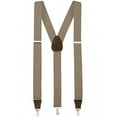 thumbnail image 1 of Mens Elastic Y-Back Adjustable Clip-on Suspenders With Leather Trim- Tan (Regular, 46" Long), 1 of 1