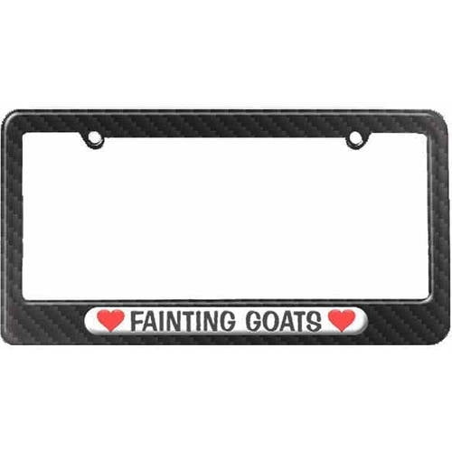 Fainting Goats Love with Hearts License Plate Tag Frame, Multiple Colors