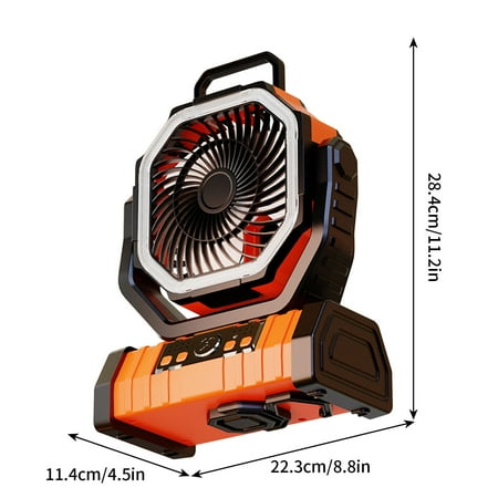 

PAVEOS Camping Electric Fan Outdoor Fan Light Household Fan Mobile Phone Power Bank LED Light Hook Camping Fan on Clearance Fans Outdoor Use A