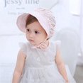 thumbnail image 1 of Sombrero para el sol rosa para niña, estilo princesa transpirable de ala ancha con flores de clavel, 1 of 5