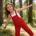 thumbnail image 4 of Boys Girls Clothes Long Overalls Fall Winter Solid color Clothes for 2T 3T 4T 5T 6T 7T 8T 9T 10T Kids Cute Suspender Jumpsuit for Little Kids Outfits,Red,9-10 Years, 4 of 9