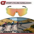 thumbnail image 3 of 1 Set Motorcycle Riding Goggles Anti-glare PC Tri-Acetyl Cellulos UV400 Shades Glasses for Men and Women Red Lens Clear Green Black Frame, 3 of 6