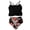 w93# Black277, variant on Girls Two Piece Swimwear Fashionable Solid Color Cros Strap Off The Shoulder Ruffled Tiered Tie Back Crop Top High Waist Bottom Tankini Swimsuit Comfortable Beachwear,Green,12-13 Years