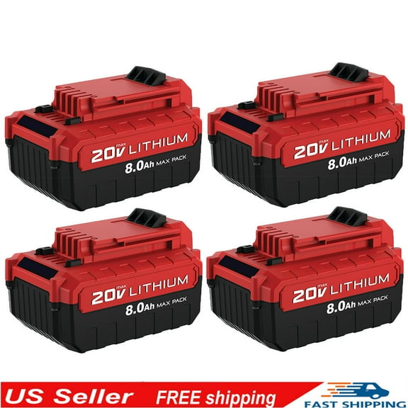 4Pack 8.0Ah 20V MAX Lithium Replacement Battery for Porter Cable PCC685L PCC680L