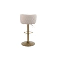 thumbnail image 4 of Set of 2 Swivel Bar Stools with Adjustable Height and Footrest, Counter Height Bar Chairs with Gold Metal Base, Kitchen Island Chairs for Dining Room, Living Room, Beige, 4 of 9