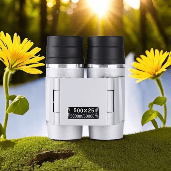 500x25 HD Zoom Portable Powerful Binoculars Long Range BAK4 Telescope Folding Optics for Outdoor Hunting Camping