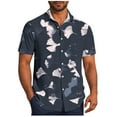 thumbnail image 2 of Jjayotai Tropical Men's George Shirts, Men Casual Fashion Floral Printed Button Down Short Sleeve Turndown Collar Shirt with Pocket, Hawaiian Shirt for Men, 2 of 6