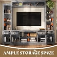 thumbnail image 6 of VANACC 98" Farmhouse TV Stand, Rustic Entertainment Center with Barn Door & Charging Station, Grey, 6 of 10