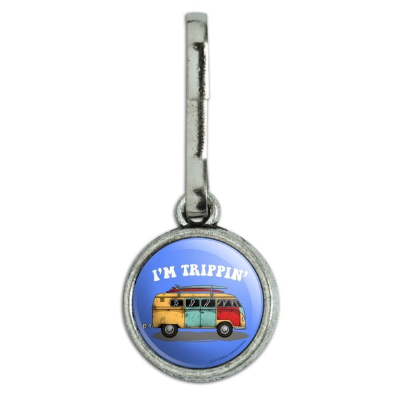 I'm Trippin' Retro Van Funny Humor Antiqued Charm Clothes Purse Suitcase Backpack Zipper Pull Aid