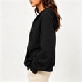 thumbnail image 5 of Women's Half Zip Oversized Drawstring Hoodie Casual Sweatshirt with Kangaroo Pocket 2XL, 5 of 5