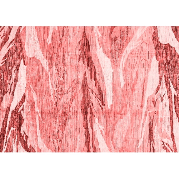 Ahgly Company Indoor Rectangle Abstract Red Modern Area Rugs, 2' x 4'
