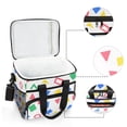 thumbnail image 6 of FORMRS Insulated Cooler Bag 24 Cans Capacity Soft Leakproof Lunch Box with Side Pockets, Blue Retro Triangles, 6 of 7
