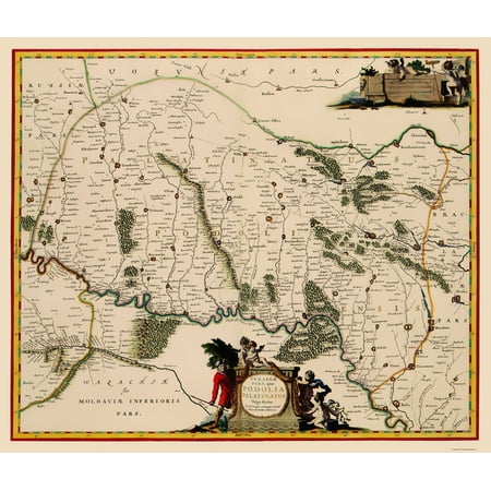 Historic Map - Ukraine - Blaeu 1662 - Vintage Wall Art