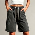 thumbnail image 2 of JJHGVB Women's Casual Sweat Shorts, Elastic Drawstring High Waist Shorts with Pockets, Outdoor Short Gray 5XL, 2 of 8