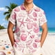 thumbnail image 5 of Mens Casual de Manga Corta Botón Abajo Camisas Gira Cuello Impresión Blusa, Pantalones para Hombres Cortos Relajado Ajuste de Verano Superior, Suave Poliéster Moda de Uso Diario, 5 of 6