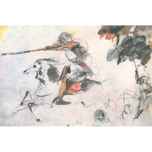 Laminated Poster Delacroix Eugaƒae A A Ne Ferdinand Victor Equestrian Competitions With Gunshots Poster Print X 30 Walmart Com Walmart Com