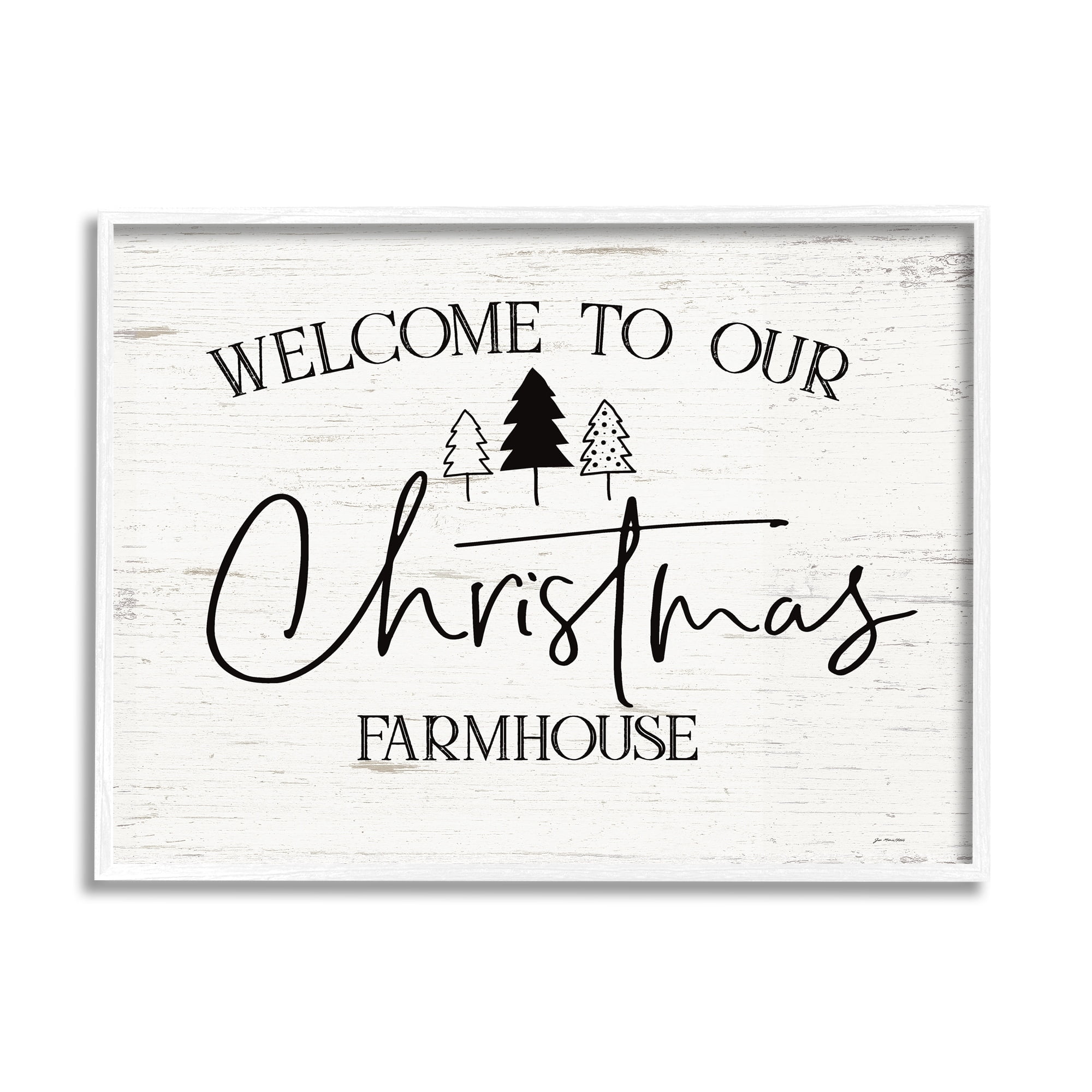 Welcome Christmas Farmhouse Text Rustic Countryside Design Holiday Graphic Art Framed Art Print Wall Art
