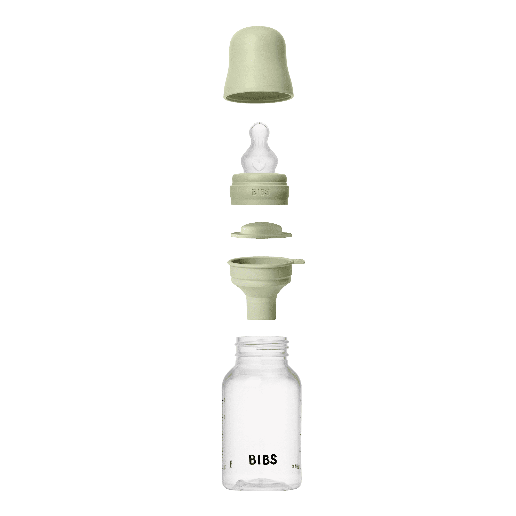 BIBS Baby Bottle with Slow Flow Silicone Nipple, Sage, 5 oz, 1 Each