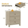 thumbnail image 6 of Heynemo 3 Drawer Dresser, Large Nightstand with Rounded Table Corners, for Bedroom, Living Room, Entryway, Natural Wood, 6 of 9