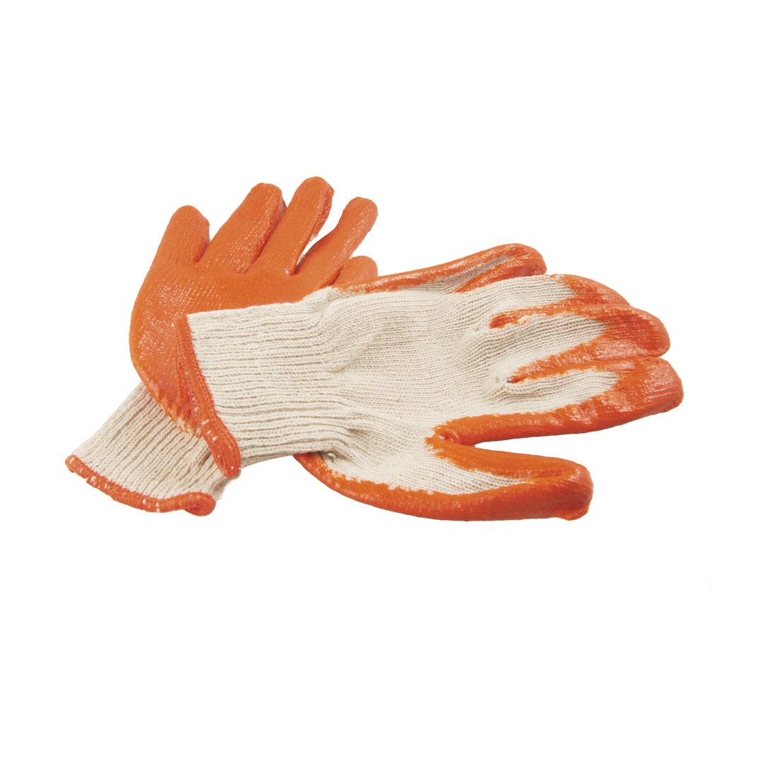 2 Pairs Orange Latex Rubber Palm Cotton Knitted Work Gloves Nfbgb