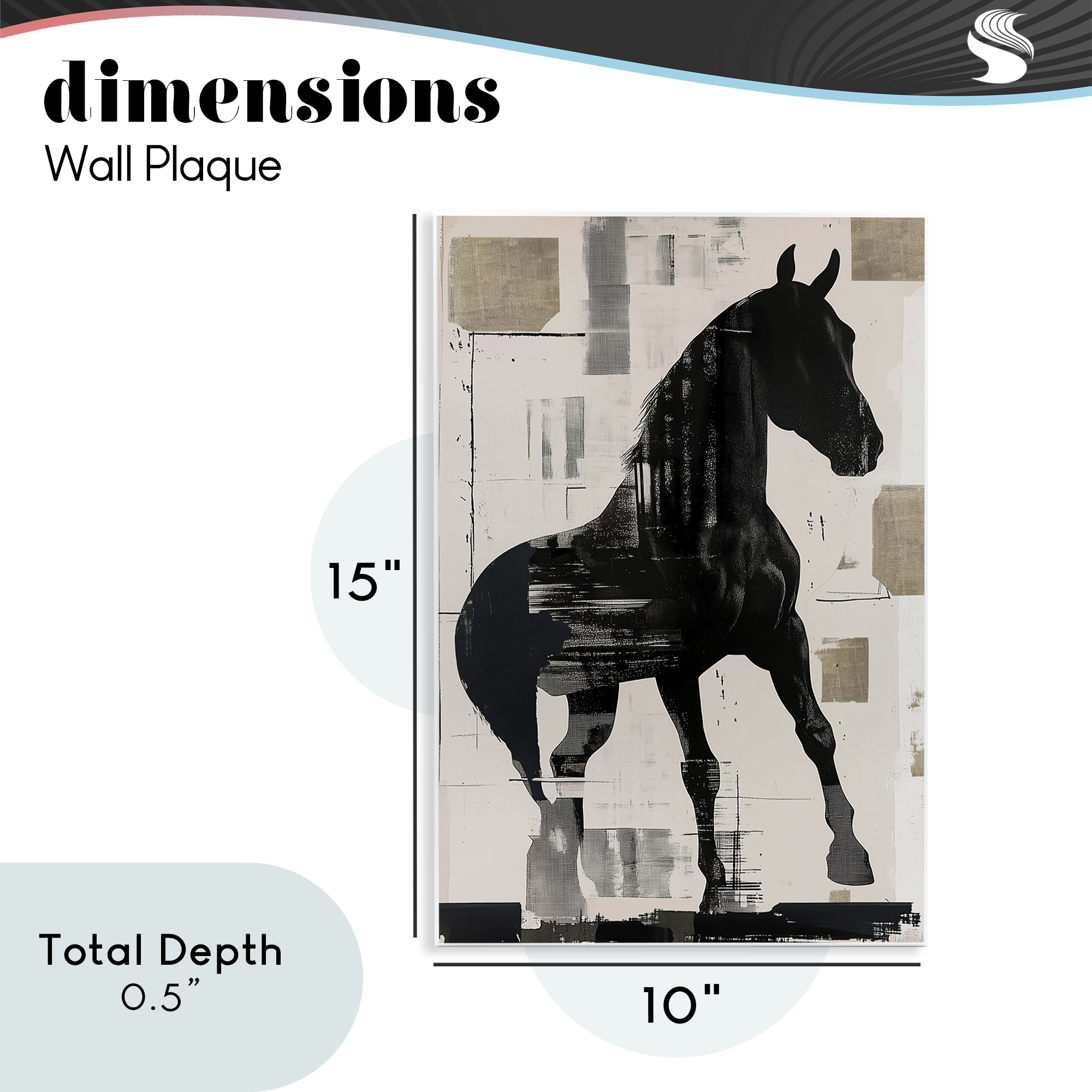 Equinity Horse Silhouette Wall Plaque Art, design by Annabelle Hall