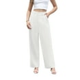 thumbnail image 6 of Uvplove Women's Work Trousers Loose Wide Leg Business Pants Breathable Suit Pants White-S, 6 of 8
