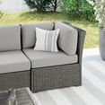 thumbnail image 3 of Martha Stewart Indoor-Outdoor Modular Patio Sectional Sofa Corner Seat in Gray Rattan Wicker with Gray All-Weather Cushions, 3 of 12
