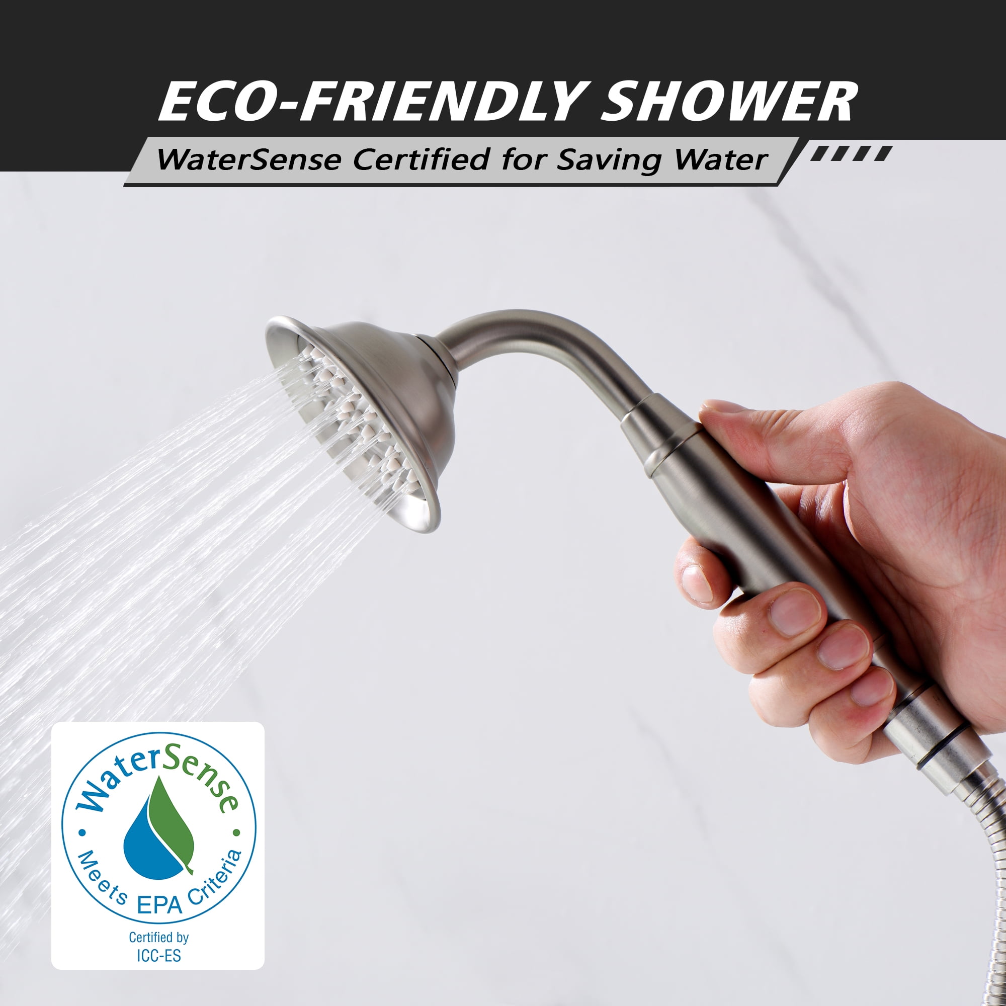 SUMERAIN Wall Mount Bathtub Faucet with Handheld Sprayer, High Flow Traditional Tub Filler Brushed Nickel, Rough-in Valve Included