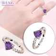 thumbnail image 2 of Jewelry VerPetridure Alloy Heart-shaped Love Pattern Purple Zircon Ring Jewelry Female, 2 of 2