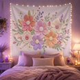 thumbnail image 2 of 3D Textured Floral Bouquet in Pastel Hues on Lavender, Dreamy Boho Art for Flower Lovers, Botanical Wall Decor, Mother's Day Gift Tapestry Wall Hanging for Bedroom, Living Room and Dorm, 2 of 7