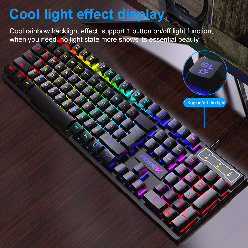 ITIGOITIE E-sports Gaming Wired Glowing Film Keyboard for Office, Desktop and Laptop - Black