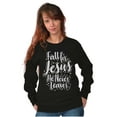 thumbnail image 4 of Fall For Jesus He Never Leaves Quote Women Plus Size Crewneck Sweatshirt Brisco Brands 5X, 4 of 5