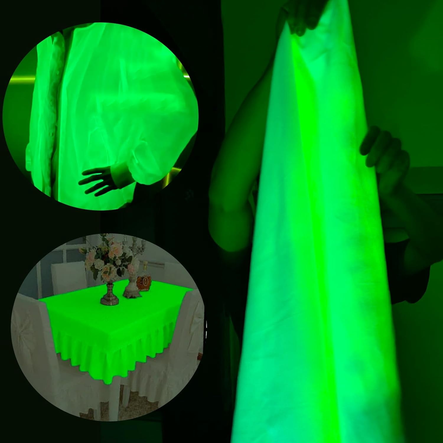 Glow in The Dark Fabric,Glow Fabric for Sewing Clothes,Luminous Polyester Fabric for Lighted Fabric for Clothes,Decorations, DIY Craft Supplies and Other Uses