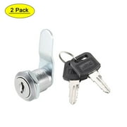 Uxcell Cam Lock 20mm Cylinder Long Fit on Max 1/2-inch Panel Keyed Different 2Pcs