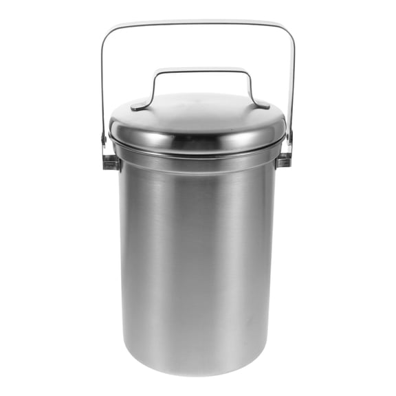 CRILSTYLEO Indoor Compost Bin Stainless Steel Pail for Kitchen Countertop with Lid and Handle