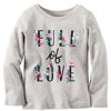 Carters Girls 2T-4T Long-Sleeve Full of Love Floral Tee(Grey 3T)