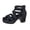 Black_008, variant on Women's Gladiator Sandals Cross Ankle Strap Block Heel Sandals Open Toe Rear Zipper Fashion Comfortable Casual High Heel Sandals Black 5.5（EU-36）