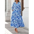 thumbnail image 3 of PRETTYGARDEN Women's Floral Maxi Dress Spring Long Sleeve V Neck Casual A Line Long Flowy Boho Party Dresses, 3 of 7