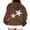 Brown, variant on Landzoo One Stylish Women's Hoodies And Sweatshirts Letter Print Drawstring Casual Hooded Sweatshirt With Pocket For Everyday Wear Cozy Breathable Women's Hoodie L