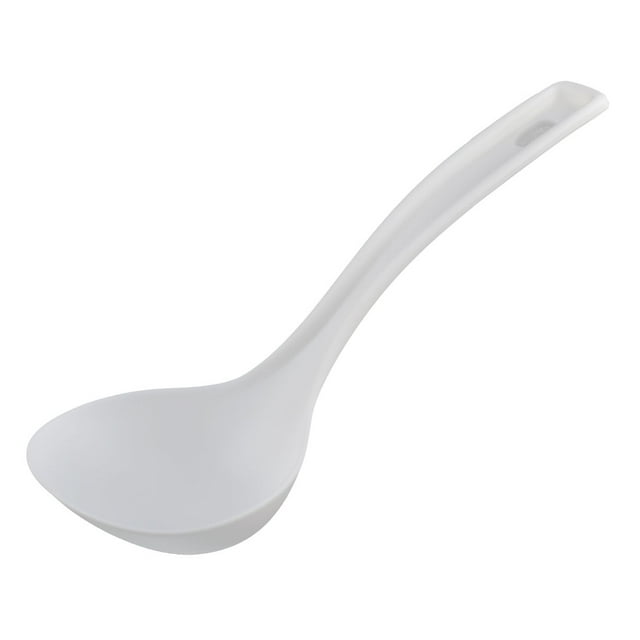 Unique Bargains 19cm Length Kitchen Plastic Tableware Plastic Handle Soup Spoon
