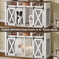 thumbnail image 3 of 63" Double Dog Crate for 2 Large Dogs, Farmhouse Style Dog Crate Furniture with Sliding Door, Removable Divider and Storage Space, White, 3 of 6
