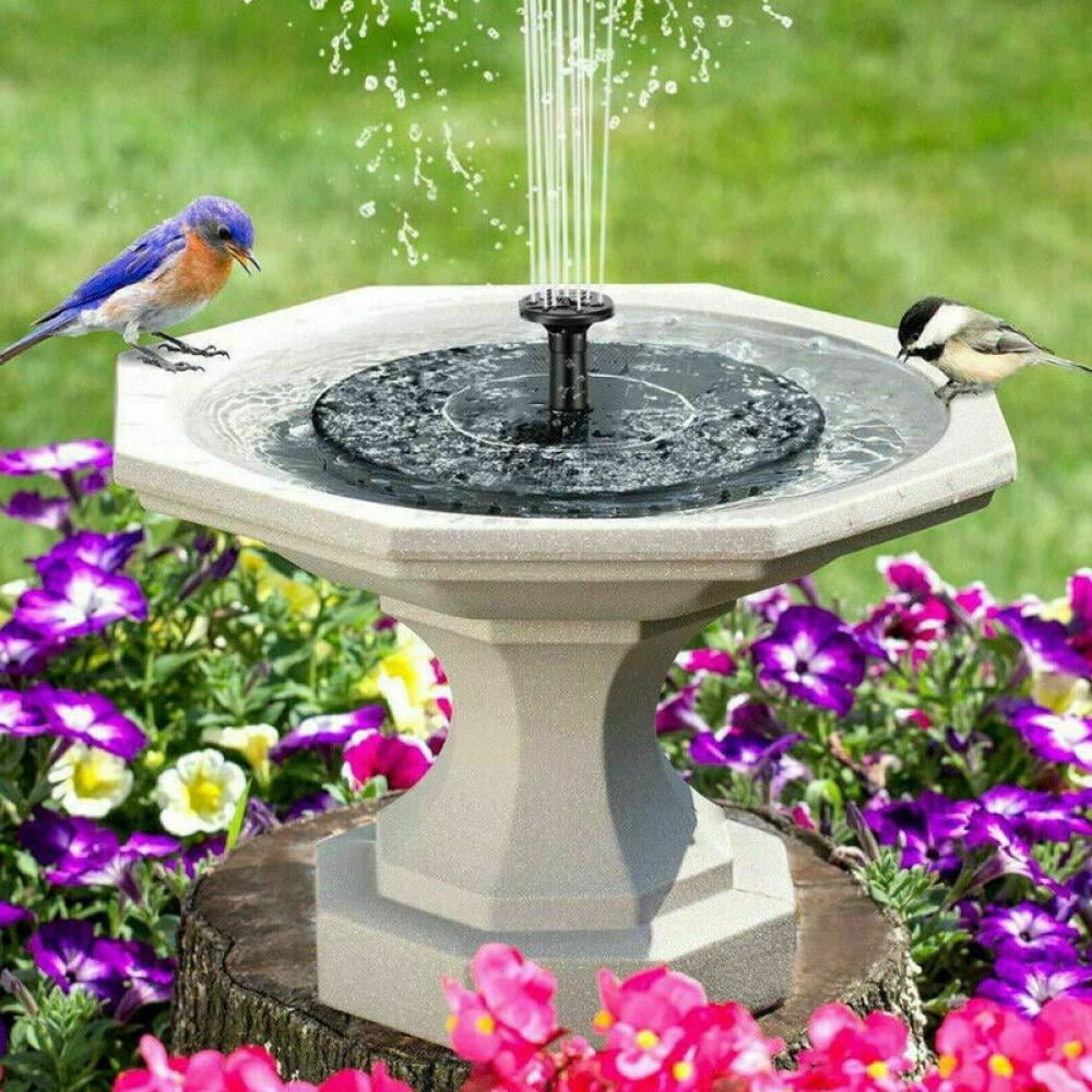 Square Submersible Solar Bird Bath Fountain Pump Outdoor Birdbath Watering 