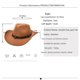 thumbnail image 4 of Sombrero de lana étnico, sombrero de pareja para hombres y mujeres europeos y americanos, sombrero de copa de mezclilla occidental de lana, moda, 4 of 6