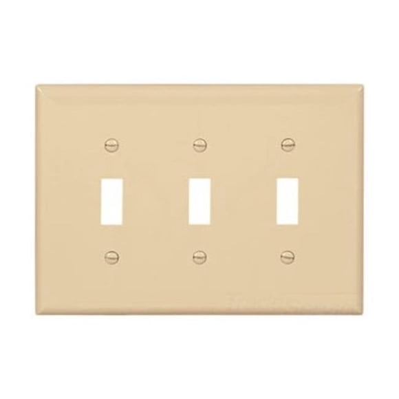 Cooper Wiring Device PJ3V Switch Plate 3 Gang Mid-Size - Pack of 15
