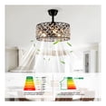 thumbnail image 6 of GDF Studio 18" Crystal Cage Ceiling Fan with 5-Light E12 Base, Chandelier Fan with Remote Control, Black, 6 of 13