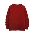 thumbnail image 4 of Women's Casual Long Sleeve Woolen Christmas Sweatshirt Fall Vacation Long Sleeve Pullover for Fall and Winter, Festive and Comfortable, Ideal as Christmas Sweaters for Women ,Hot Pink,M, 4 of 4