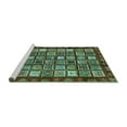 thumbnail image 2 of Ahgly Company Machine Washable Indoor Square Abstract Turquoise Blue Modern Area Rugs, 3' Square, 2 of 4