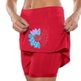 thumbnail image 2 of Women's Shorts Elastic Waist Tennis Skirt With Sports Skirt High Waist Skort With 2 Pockets Side Slit Gym Shorts, 2 of 7