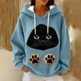 thumbnail image 2 of Levmjia Womens Hoodie Casual Long Sleeve Round Neck Cute Print Sweatshirt Soft Cotton Blend Pullover Loose Fit Comfortable Home Daily Wear, 2 of 5